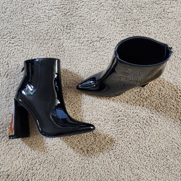 Dolls Kill x Lady Godiva - Excited Enough Patent Ankle Boots - Picture 1 of 11